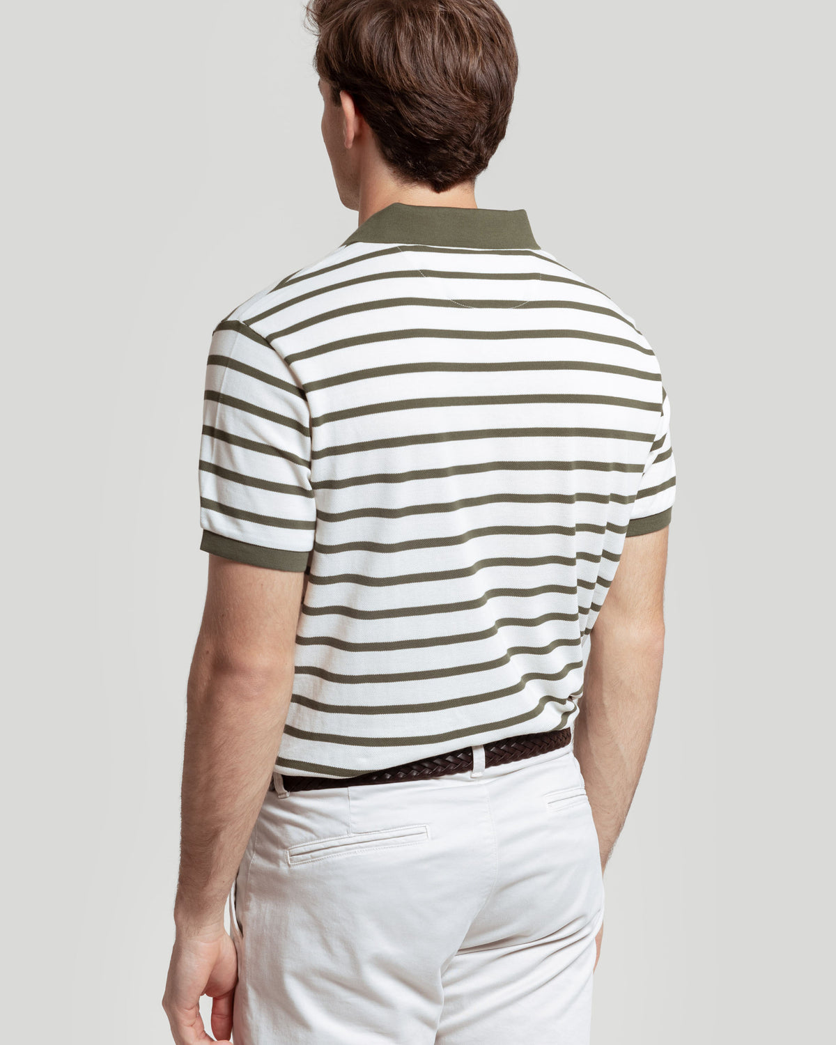 Camisa polo listrada verde