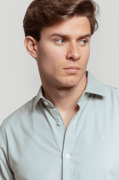 Camisa Estructura Verde Agua