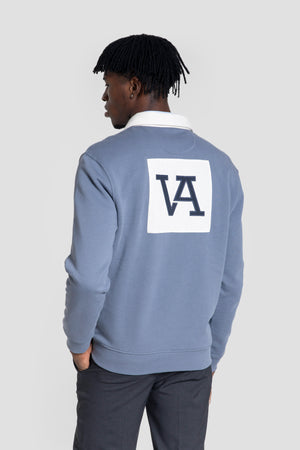 Sudadera Cuello Polo Azul Noche - Huella