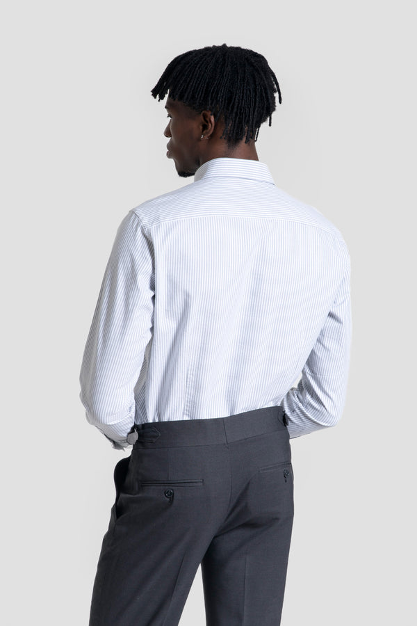 Camisa Oxford Rayas Gris