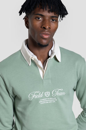 Sudadera Cuello Blanco Verde Menta - Huella