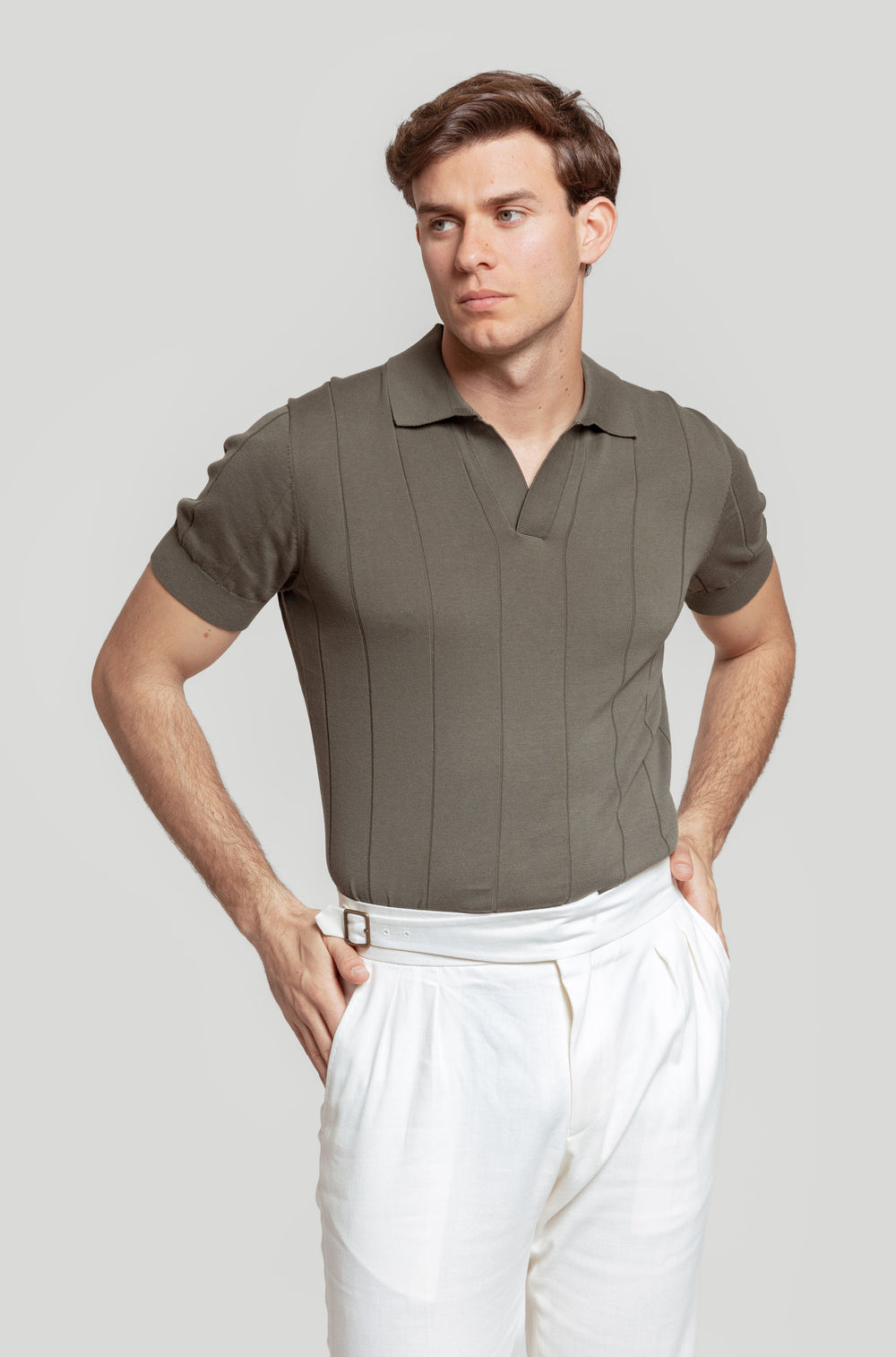 Polo Punto Raya Simulada Kaki
