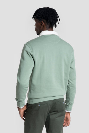 Sudadera Cuello Blanco Verde Menta - Huella