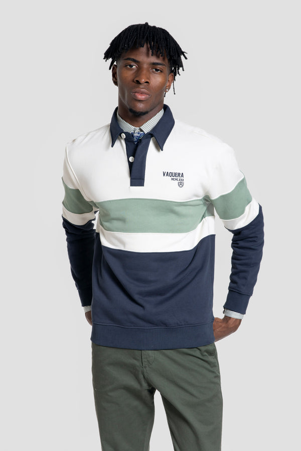 Sudadera Tricolor Rayas Arena - Huella