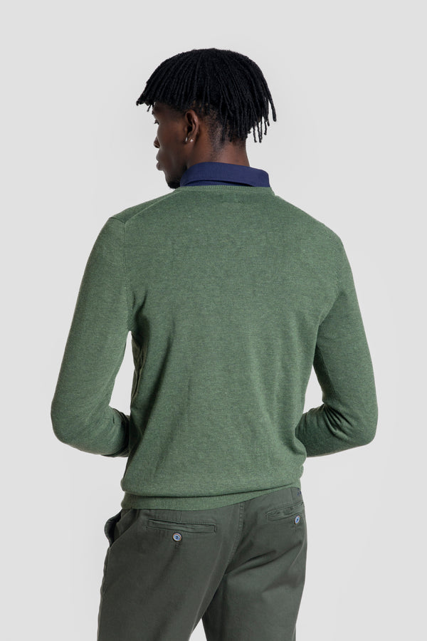 Jersey Cuello Pico Kaki - Raíces