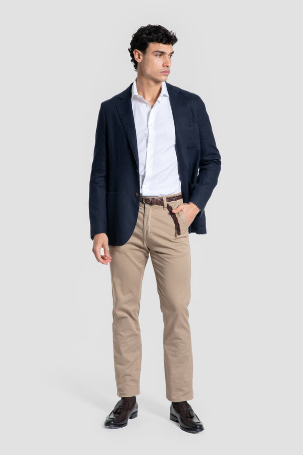 Americana de Lino Sport Azul Marino