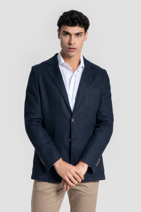 Americana de Lino Sport Azul Marino