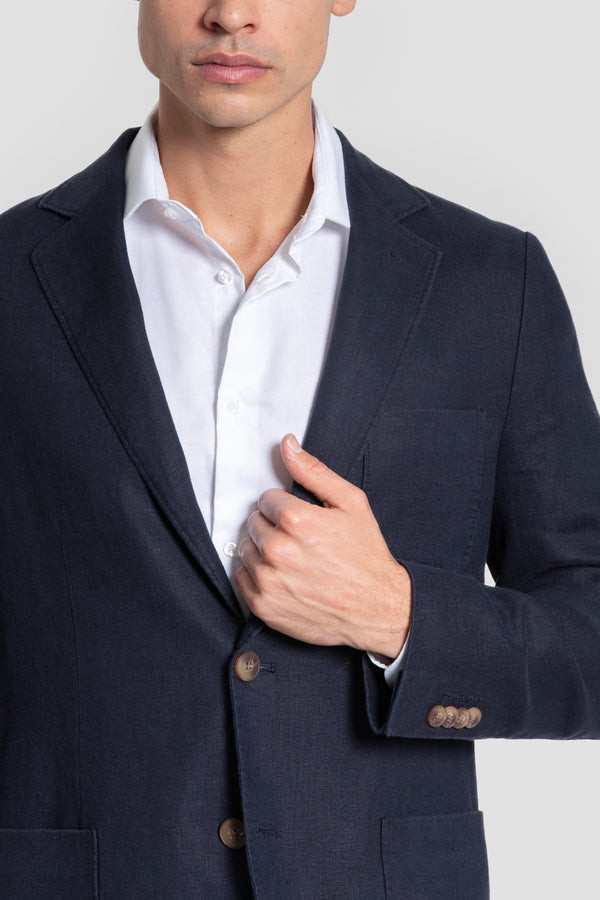 Americana de Lino Sport Azul Marino