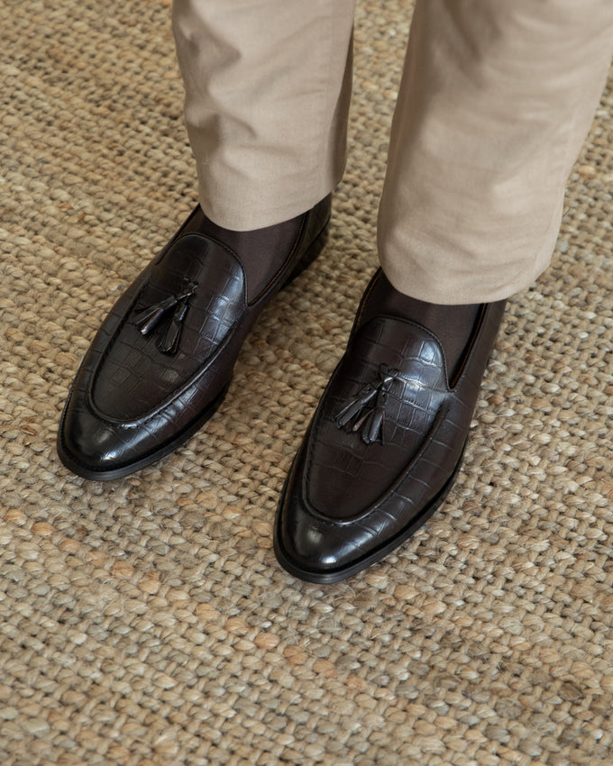 Mocasín Borlas Efecto Cocodrilo