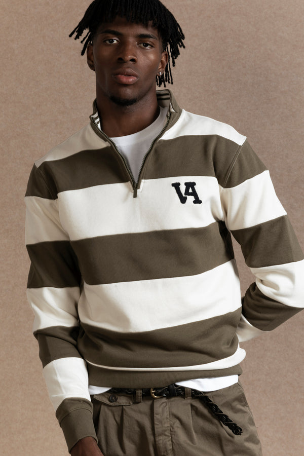 Sudadera Raya Ancha Kaki