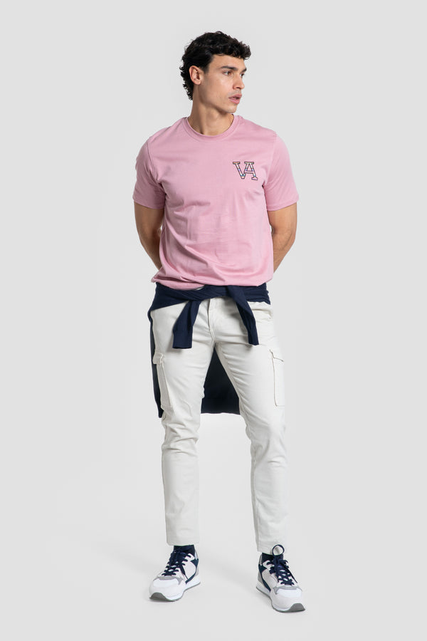 Camiseta V Étnica Rosa