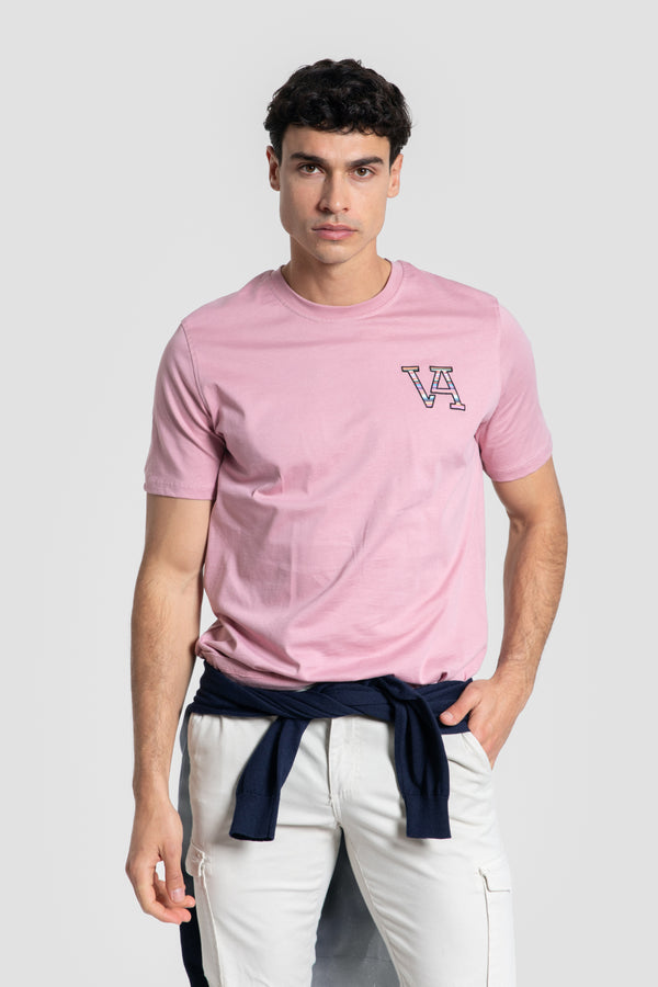 Camiseta V Étnica Rosa