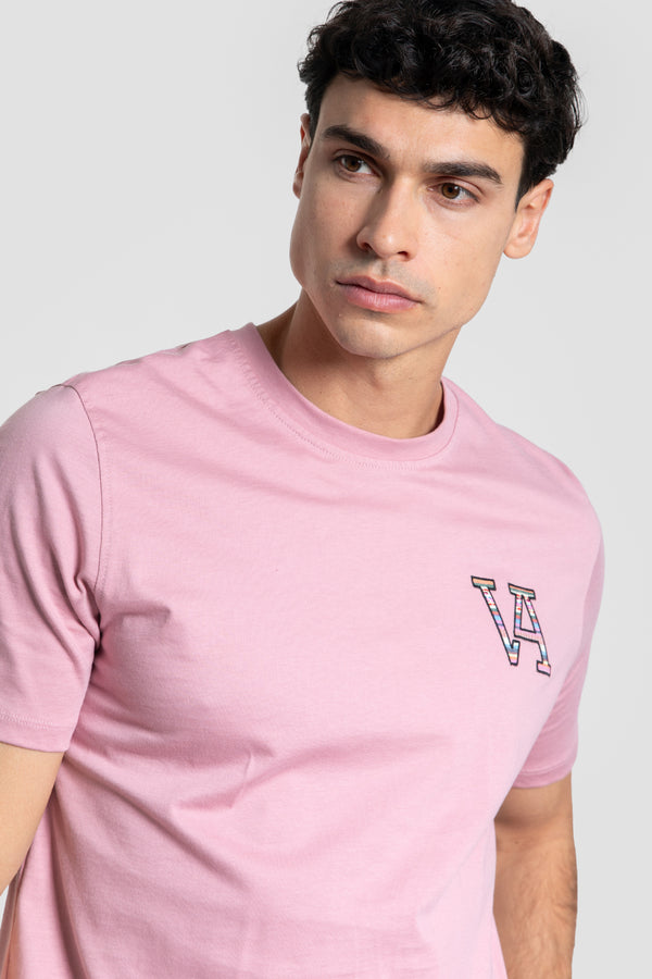 Camiseta V Étnica Rosa