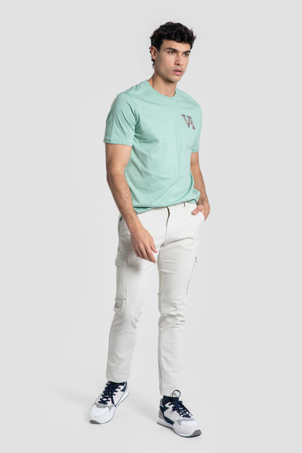 Camiseta V Étnica Verde