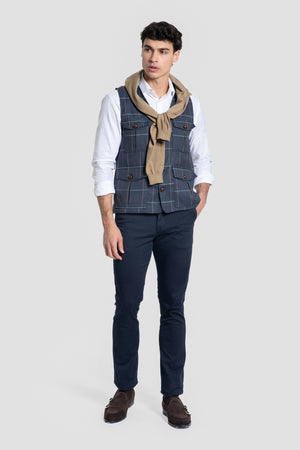 Chaleco Cuadros Marino