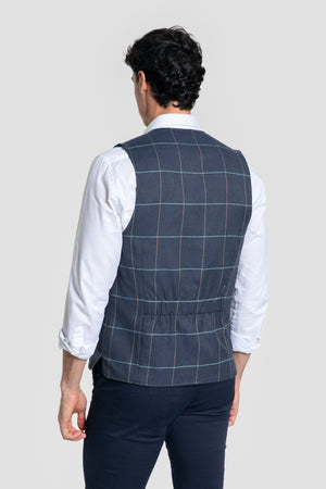 Chaleco Cuadros Marino