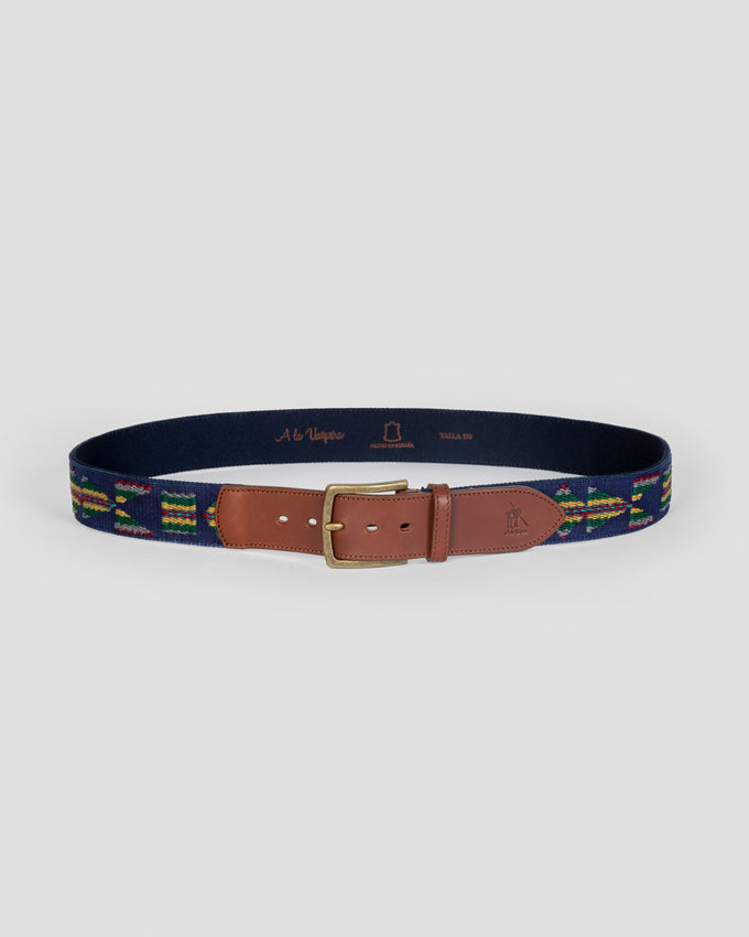 Wide Ethnic Navy Belt