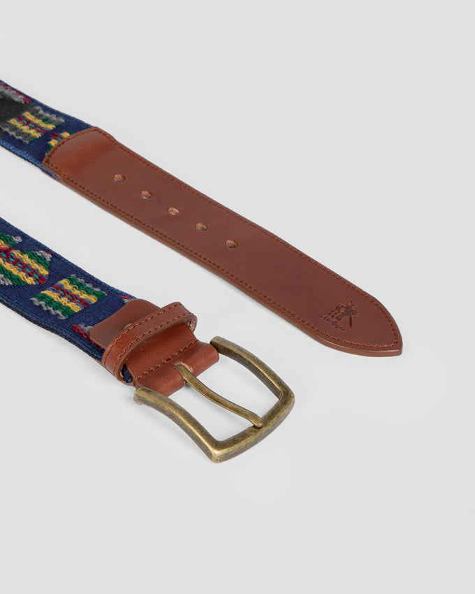 Wide Ethnic Navy Belt