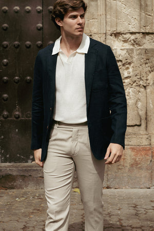 Americana de Lino Sport Azul Marino