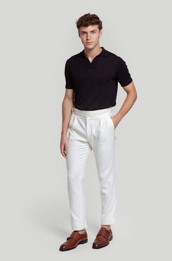 Polo Punto Raya Simulada Marino