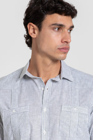 Guayabera Rayas Kaki