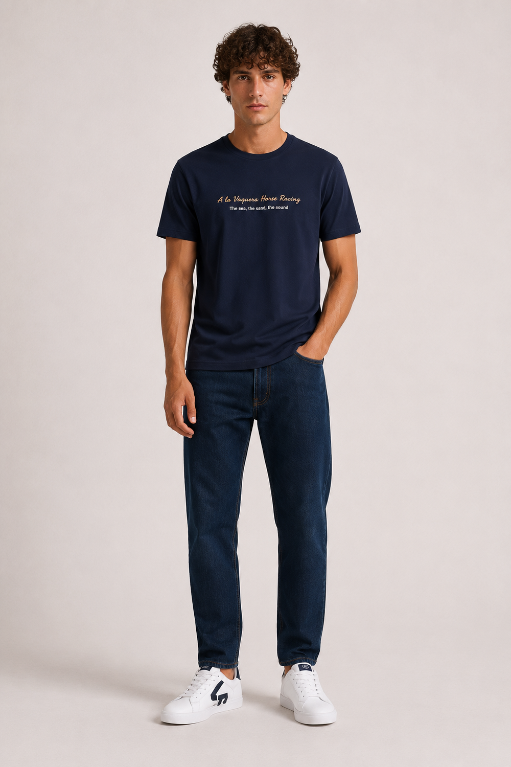 Camiseta Horse Raicing MARINO