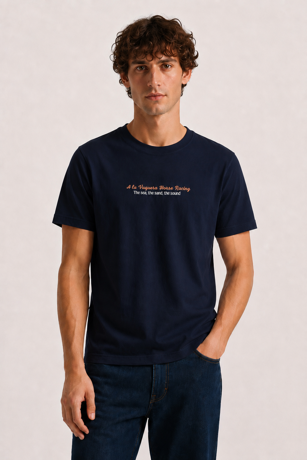Camiseta Horse Raicing MARINO