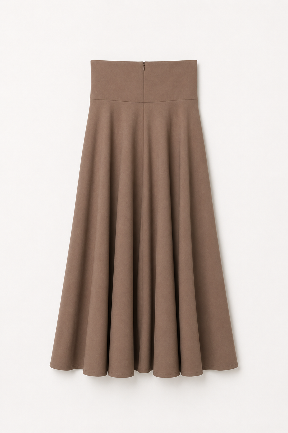 High-Waisted Button-Front Midi Skirt.