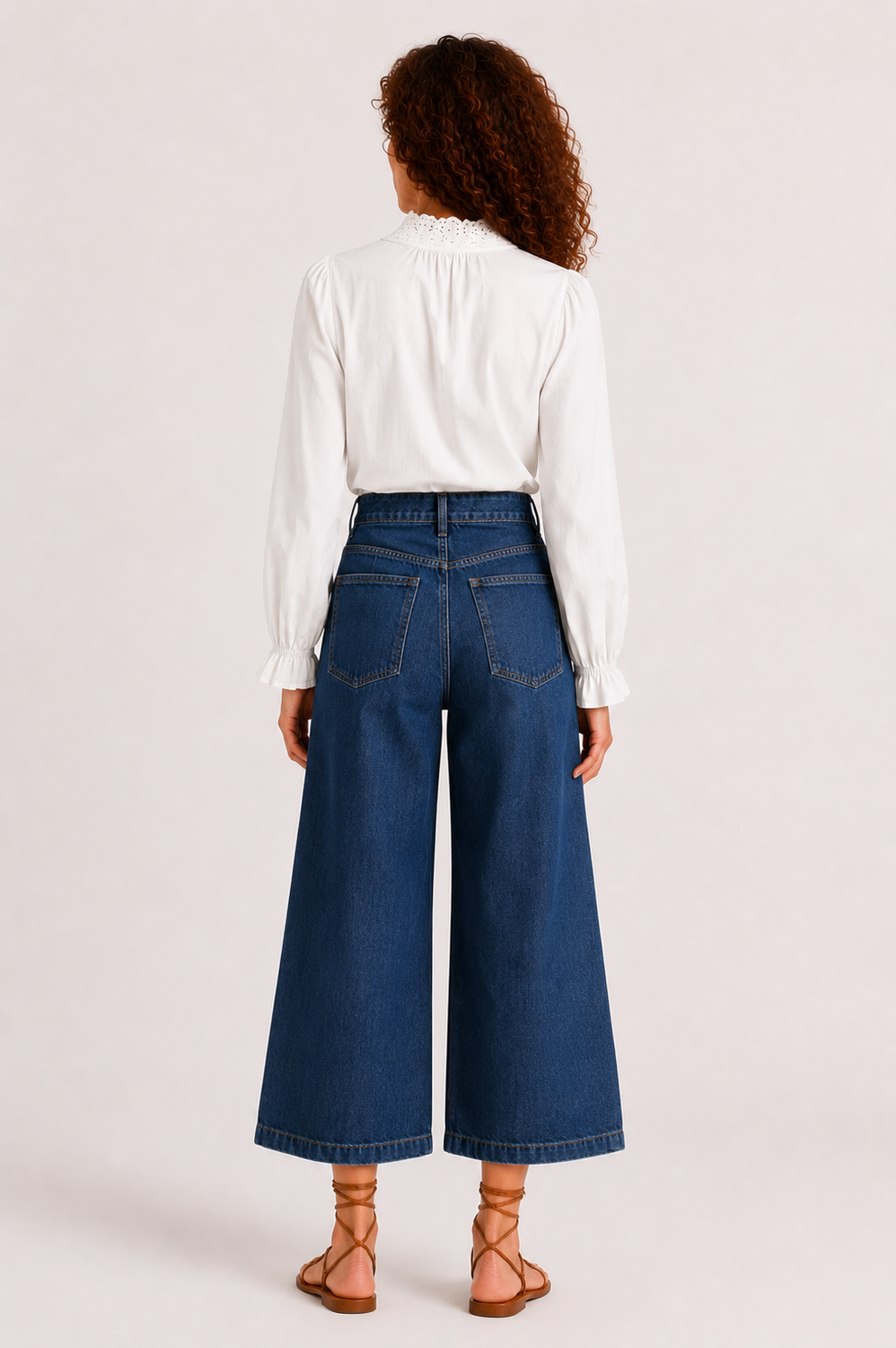 Blusa Con detalles en Perforado de Algodón