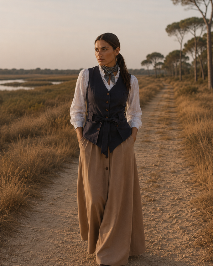 Falda Antelina camel