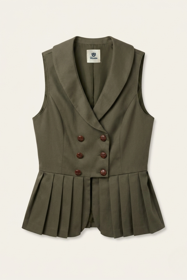 Chaleco Kaki Cruzado Peplum