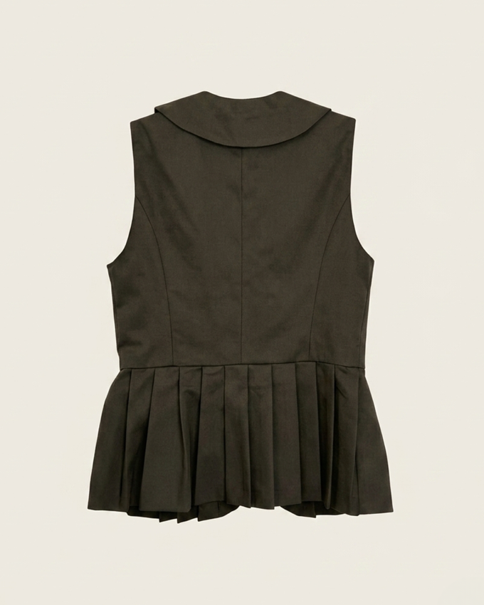 Chaleco Kaki Cruzado Peplum