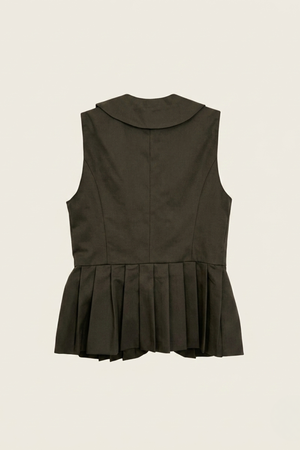 Chaleco Kaki Cruzado Peplum