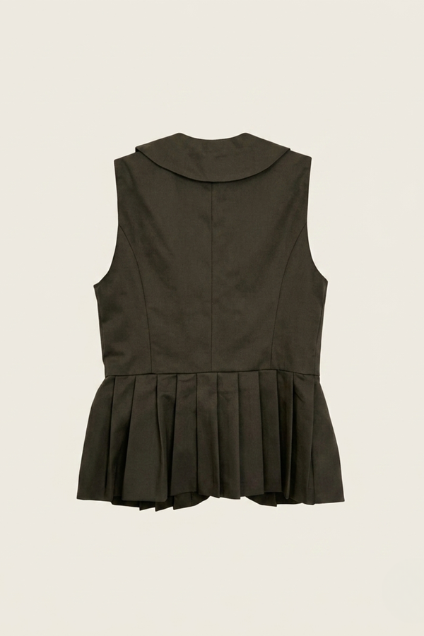 Chaleco Kaki Cruzado Peplum