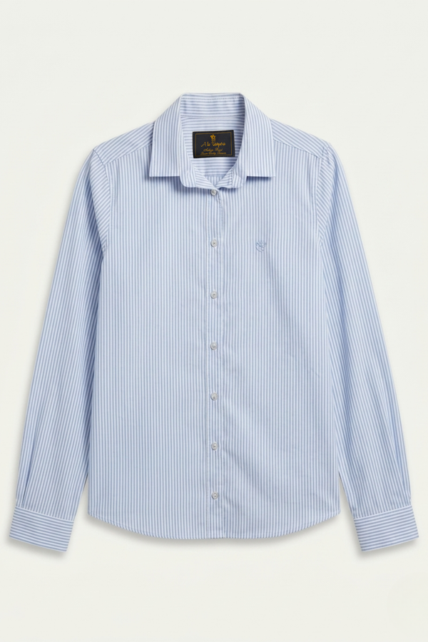 Camisa Oxford Rayas Celestes