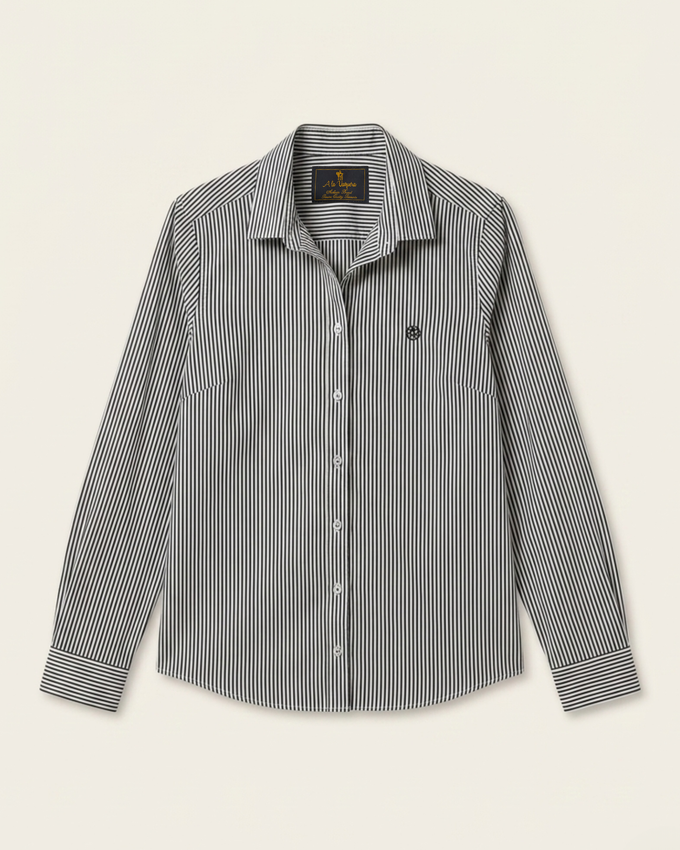Camisa Oxford Riscas Marinho