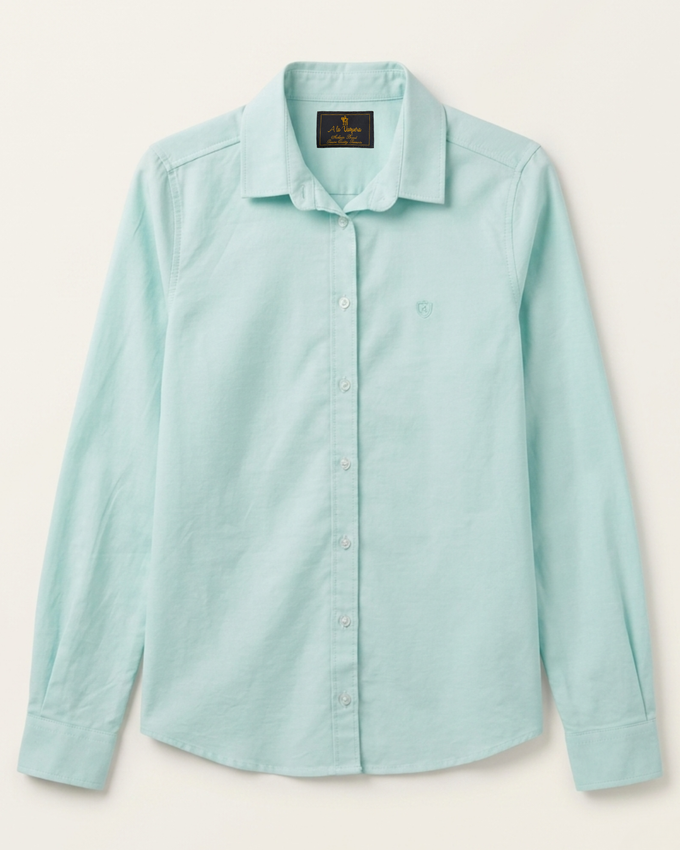 Camisa Oxford Lisa Verde-Água