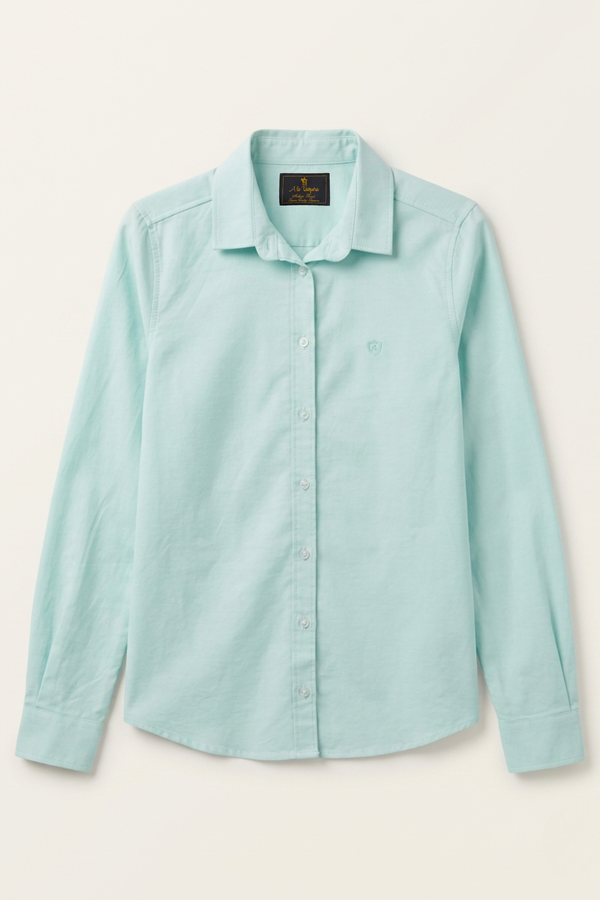 Camisa Oxford Lisa Verde Agua