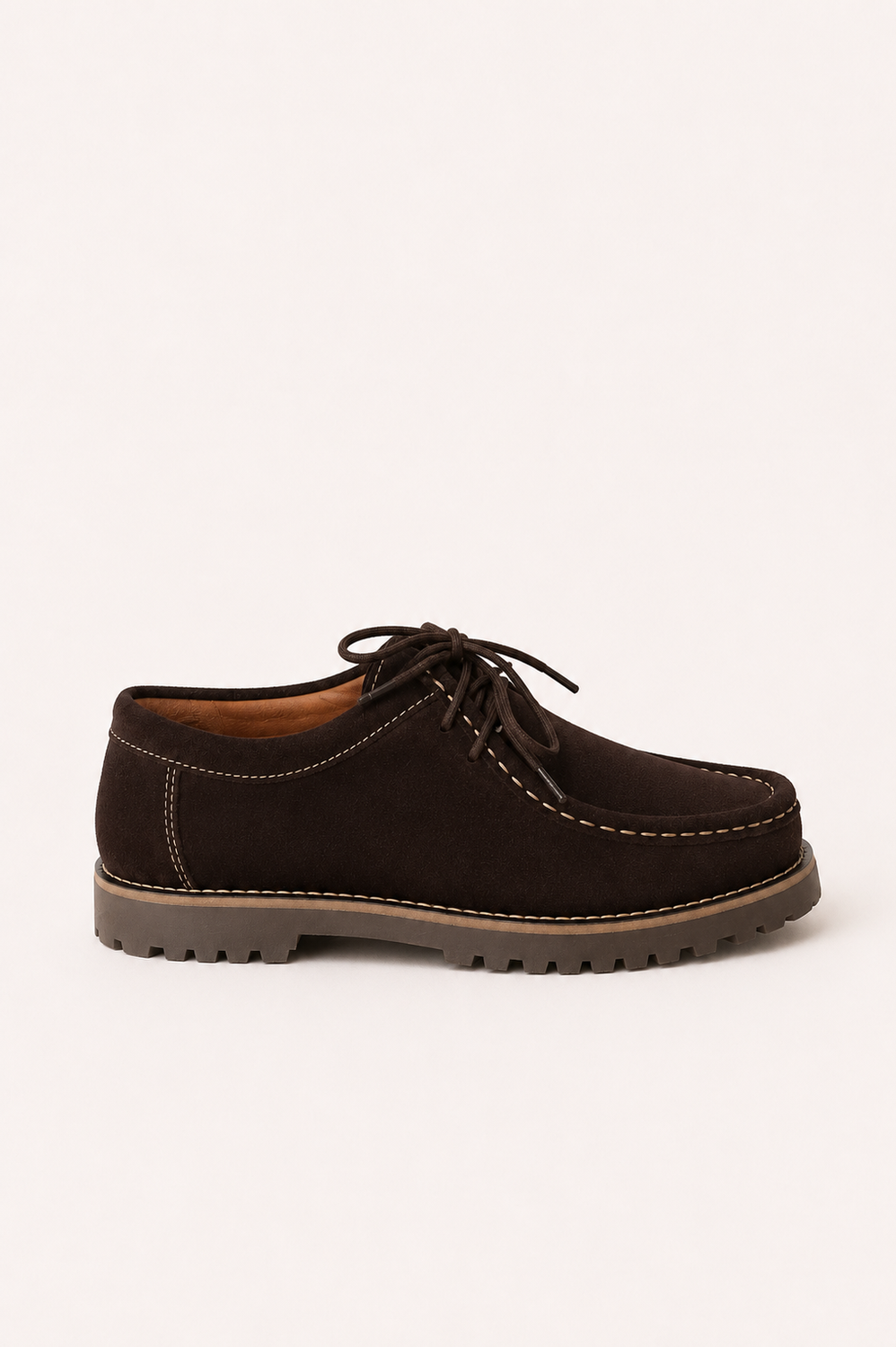 Zapato Serraje Marrón Oscuro Suela Track