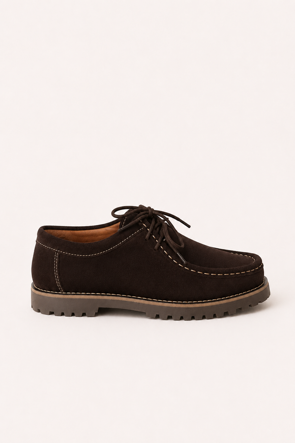 Zapato Serraje Marrón Oscuro Suela Track