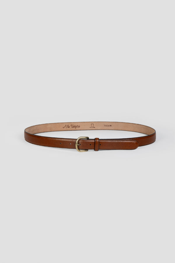 Cinturon Fino Venas Camel