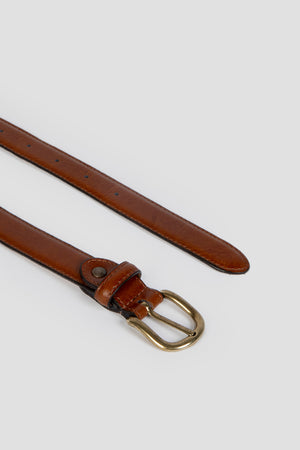 Cinturon Fino Venas Camel