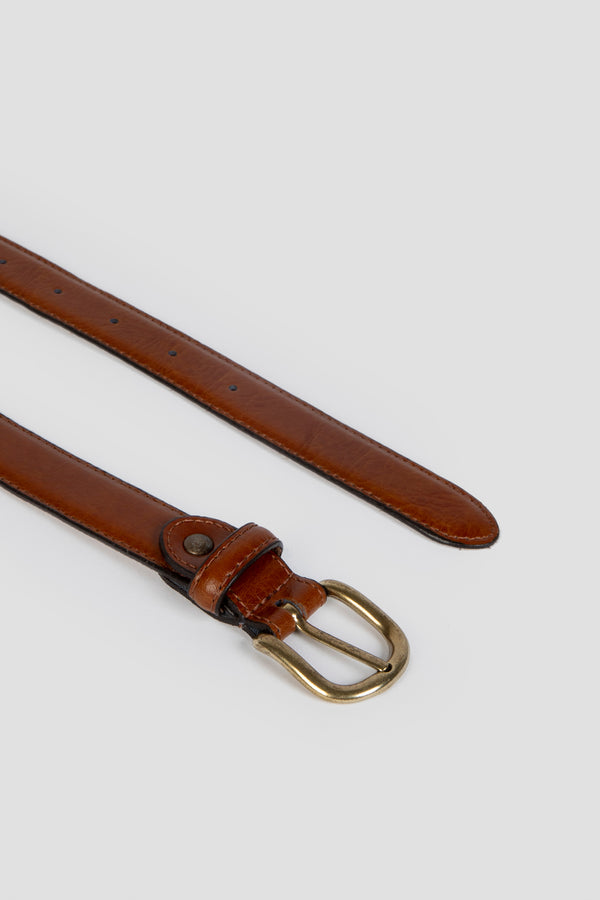 Cinturon Fino Venas Camel