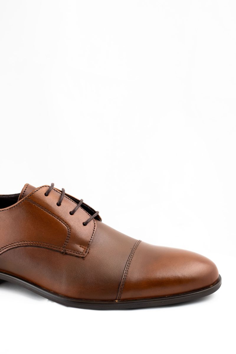 BROWN LACE-UP DRESS SHOE