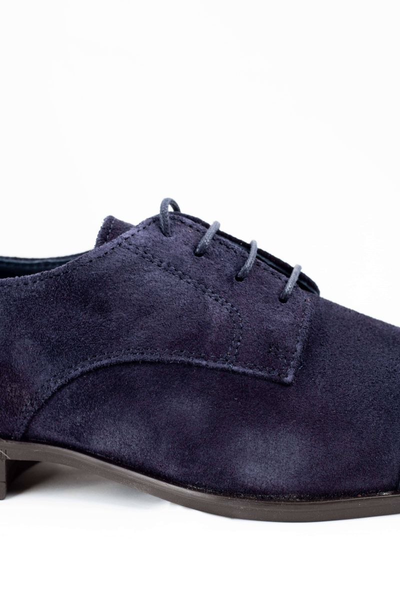 ZAPATO CLASICO ANTE CORDONES MARINO