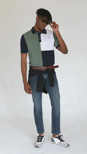 Polo Cuadro Escudo Kaki