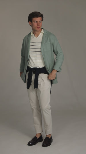 Americana Sport Algodon Lino Verde