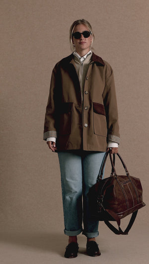 Chaqueta Bolsillo Pana Marron