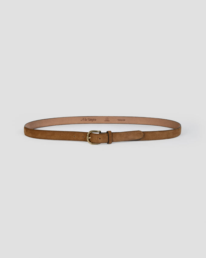 Camel Suede Thin Belt