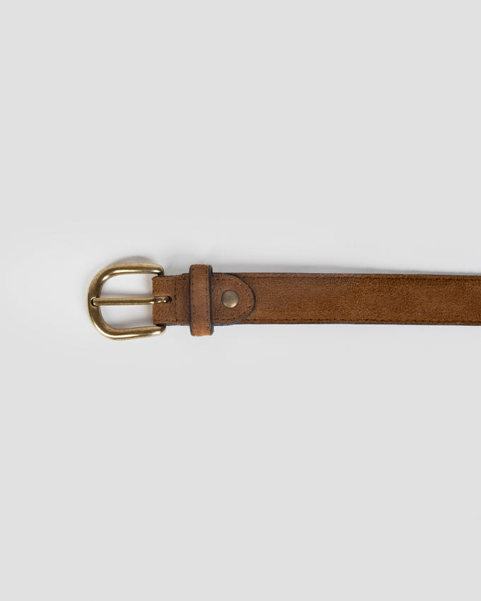 Camel Suede Thin Belt